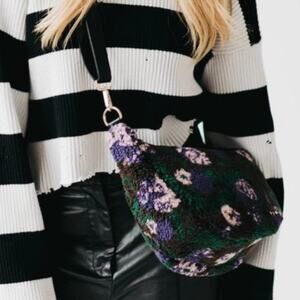 Shirley Sherpa Floral Print Crossbody Bag
